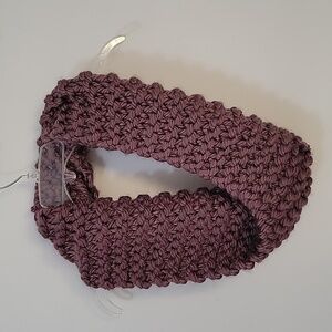 Purple Knit Infinity Scarf
